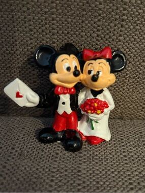 🔥VTG Disney Productions Hong Kong Mickey & Minnie Wedding 1970s-80’s Figurine